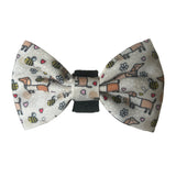 Dog Bow Tie - Bee Happy Dachshunds Beige
