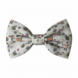 Dog Bow Tie - Bee Happy Dachshunds Beige