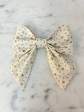 Christmas Stars Cream Sailer Bow