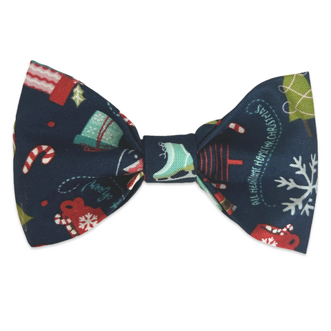 Handmade Dog Bow Tie - Merry Christmas Wishes