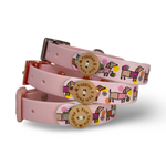 Bee Happy Dachshunds - Handmade Biothane Dog Collar - Baby Pink