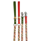 Christmas Dachshunds - Handmade Vegan Leather Dog Leash - Green