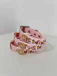 Bee Happy Dachshunds - Handmade Biothane Dog Collar - Baby Pink