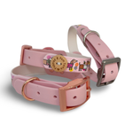 Bee Happy Dachshunds - Handmade Biothane Dog Collar - Baby Pink