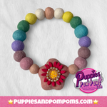 Spring Fuchsia Flower - Personalised Pom Pom Dog Collar