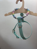 Handmade Pastel Bead & Biothane Dog Harness - Vegan Leather / Waterproof Biothane