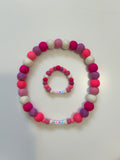Collar para perro con pompón personalizado, color rosa bebé