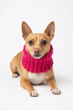 Handmade Crochet Dog Snood – Pink & Gold Sparkle
