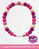 Collar para perro con pompón personalizado, color rosa bebé