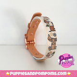 Bee Happy Dachshunds - Handmade Biothane Dog Collar - Tan