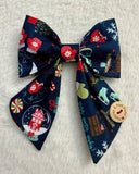 Handmade Christmas Sailer Bow - Merry Christmas Wishes