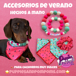 Sweet Watermelon Personalised Pom Pom Dog Collar