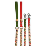 Christmas Dachshunds - Handmade Vegan Leather Dog Leash - Red