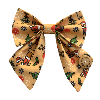 Handmade Dog Sailer Bow Tie - Christmas Dacshunds