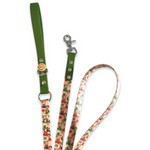 Christmas Dachshunds - Handmade Vegan Leather Dog Leash - Green