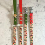 Christmas Dachshunds - Handmade Vegan Leather Dog Leash - Red