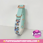 Bee Happy Dachshunds - Handmade Biothane Dog Collar - Baby Blue
