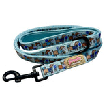 Dog Leash - Bee Happy Dachshunds Blue