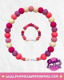 Collar para perro con pompón personalizado, color rosa bebé