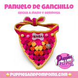 Pañuelo de ganchillo para perro - Rosa fucsia