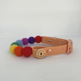Rainbow Pom Pom Collar - Adjustable