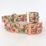 Christmas Dachshunds Handmade Dog Collar