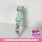 Bee Happy Dachshunds - Handmade Biothane Dog Collar - Baby Blue