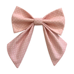 Handmade Dog Sailer Bow Tie - Baby Pink Micro Polka Dots