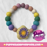 Spring Lilac Flower - Personalised Pom Pom Dog Collar