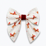 Handmade Christmas Dachshund Sailor Bow Tie – Santa Hats