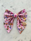 Handmade Sailer Bow- Bee Happy Dachshunds Pink
