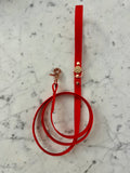 Red Handmade Vegan Leather Dog Leash