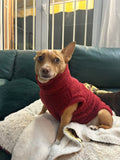 Handmade Dachshund Sweater - “Dark Red Teddy”