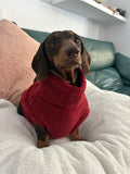 Handmade Dachshund Sweater - “Dark Red Teddy”