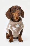 Handmade Dachshund  Sweater - Sherpa Stars Beige