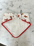 Handmade Christmas Dachshund PomPom Scrunchie Bandana - Santa