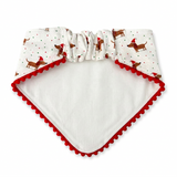 Handmade Christmas Dachshund PomPom Scrunchie Bandana - Santa