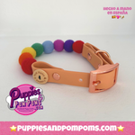 Rainbow Pom Pom Collar - Adjustable