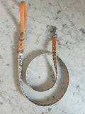 Handmade Vegan Leather Dog Leash - Bee Happy Dachshunds - Beige