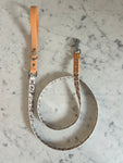 Handmade Vegan Leather Dog Leash - Bee Happy Dachshunds - Beige