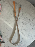 Handmade Vegan Leather Dog Leash - Bee Happy Dachshunds - Beige