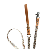 Handmade Vegan Leather Dog Leash - Bee Happy Dachshunds - Beige