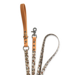 Handmade Vegan Leather Dog Leash - Bee Happy Dachshunds - Beige