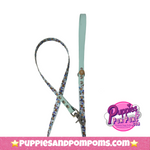 Handmade Biothane Dog Leash - Bee Happy Dachshunds - Baby Blue