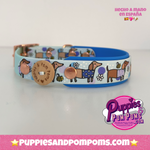 Bee Happy Dachshunds - Handmade Biothane Dog Collar - Blue 25mm