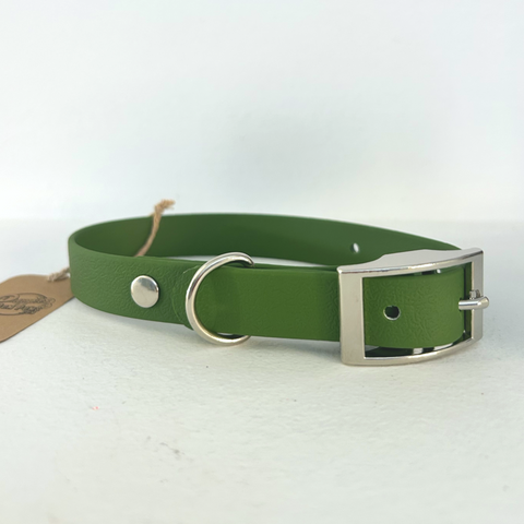 Handmade Biothane Dog Collar - Green - 20mm