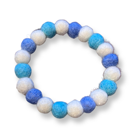 Pom Pom Bracelet - Cornish Blues / Baby Blues - Small Balls