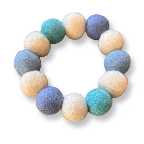 Pom Pom Bracelet - Cornish Blues / Baby Blues