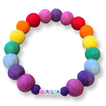 Personalised Pom Pom Dog Collar - Rainbow Brights 2cm Balls