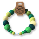 Personalised Pom Pom Dog Collar - Green